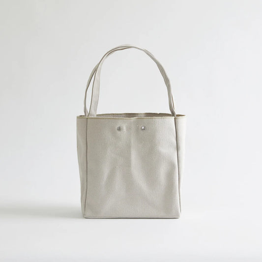 Kurashiki Hampu Canvas Tote Bag - Small Size / Grayish White -, Japanese canvas tote bag
