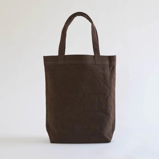 Kurashiki Hampu Selvedge Canvas Tote Bag - Dark Brown -, Japanese canvas tote bag
