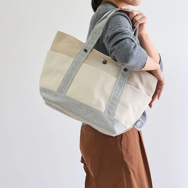 Kurashiki Hampu Canvas Tote Bag - Beige -, Japanese canvas tote bag
