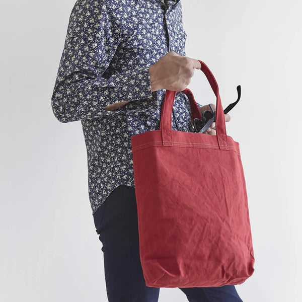 Kurashiki Hampu Selvedge Canvas Tote Bag - Autumn Leaves Red -, Japanese canvas tote bag