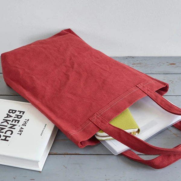 Kurashiki Hampu Selvedge Canvas Tote Bag - Autumn Leaves Red -, Japanese canvas tote bag