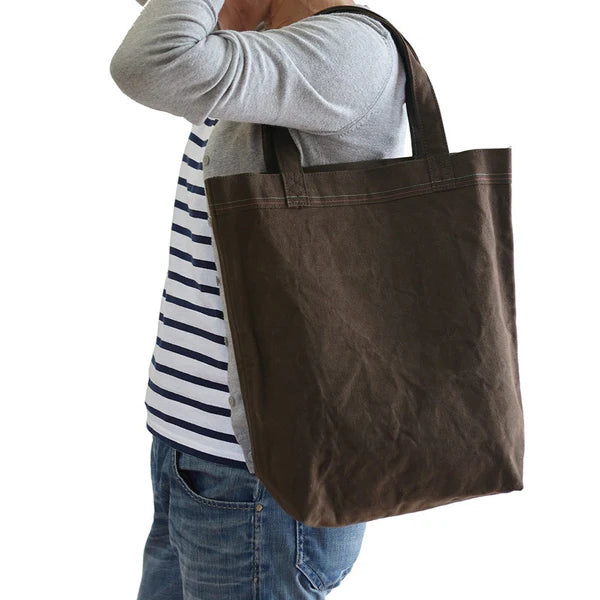 Kurashiki Hampu Selvedge Canvas Tote Bag - Autumn Leaves Red -, Japanese canvas tote bag
