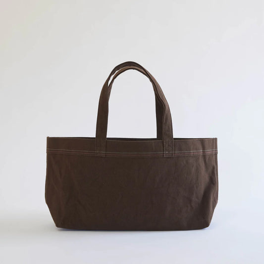 Kurashiki Hampu Selvedge Canvas Tote Bag - Dark Brown -, Japanese canvas tote bag