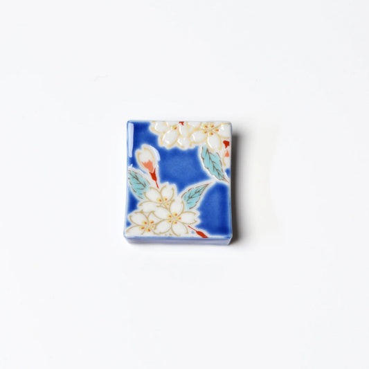 Kutani Yaki(ware) Chopstick Rest - Cherry Blossom -
