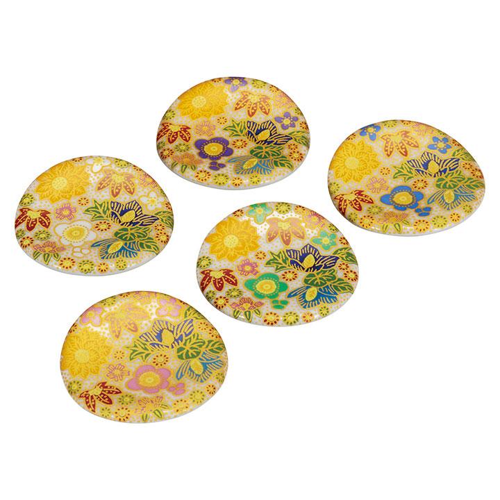 Kutani Yaki(ware) Chopstick Rest Set of 5pcs - Flower - ,  Japanese Kutani Ware Chopstick Rest