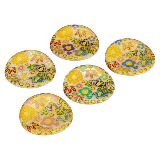 Kutani Yaki(ware) Chopstick Rest Set of 5pcs - Flower - ,  Japanese Kutani Ware Chopstick Rest