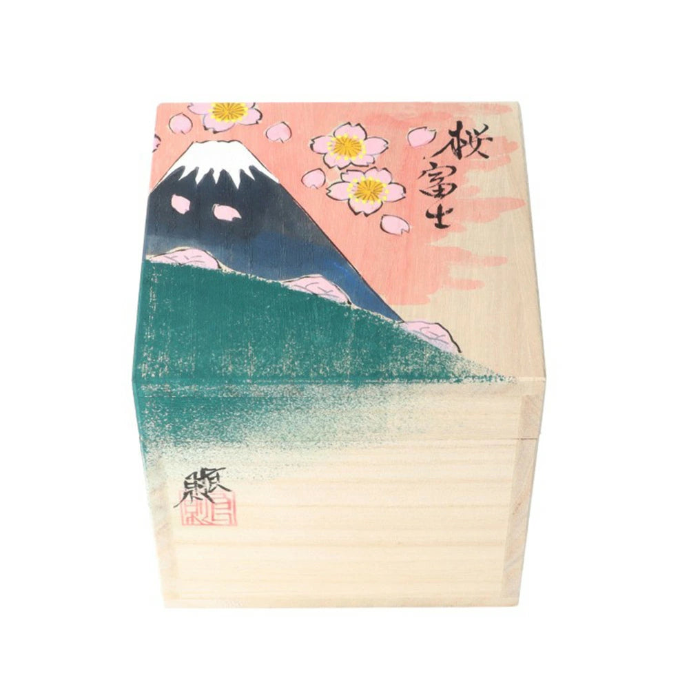 Kutani Yaki(ware) Japanese Yunomi Teacup - Cherry Blossom and Mt. Fuji -