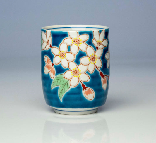 Kutani Yaki(ware) Japanese Yunomi Teacup - Cherry Blossom -