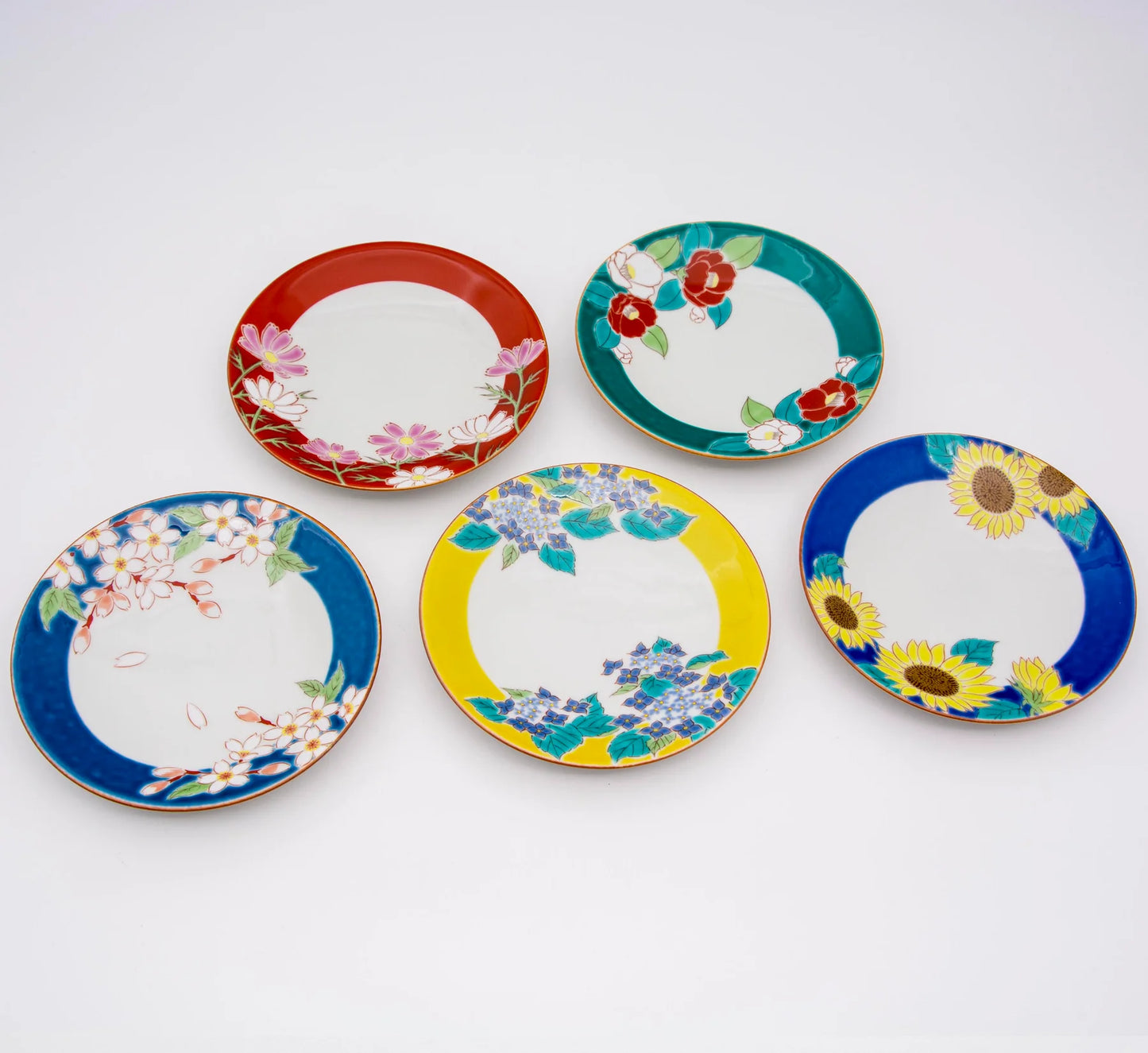 Kutani Yaki(ware) Small Plate 13.8 cm (5.4 inches) - Cherry Blossom -