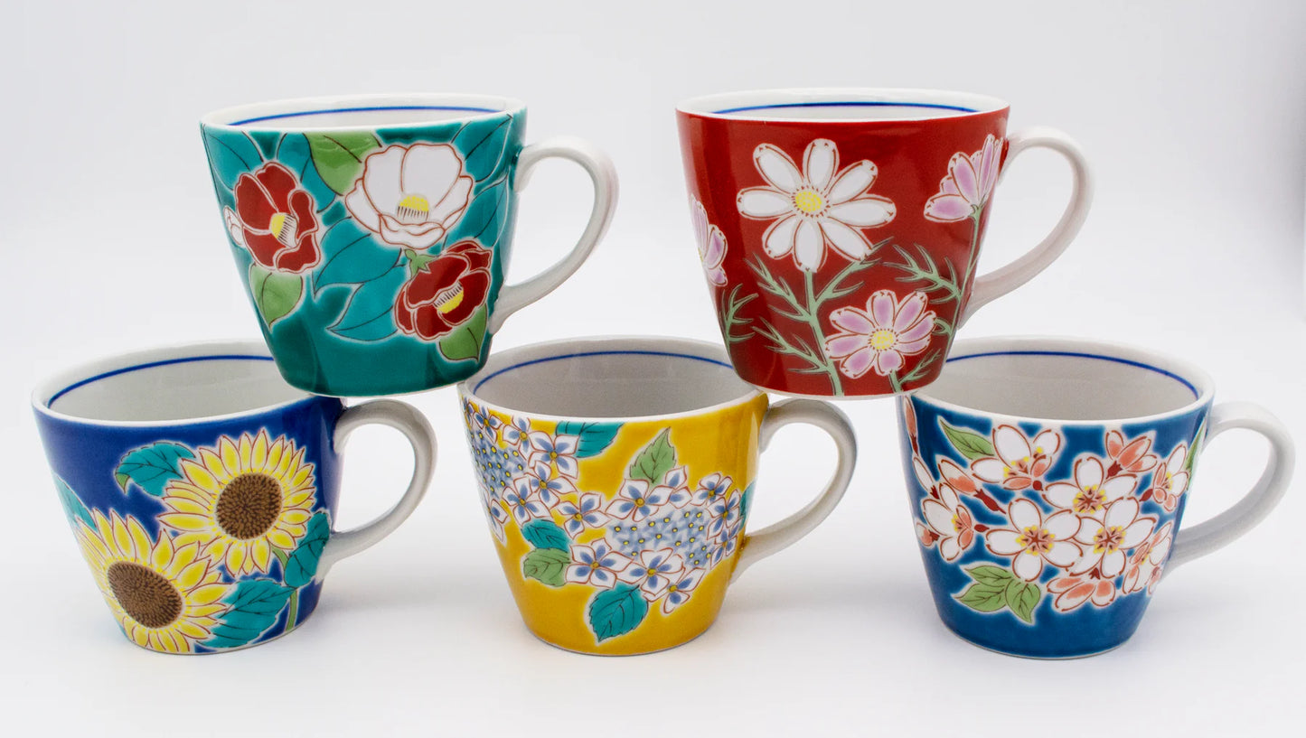 Kutani Yaki(ware) Tea Coffee Mug Cup - Cherry Blossom -
