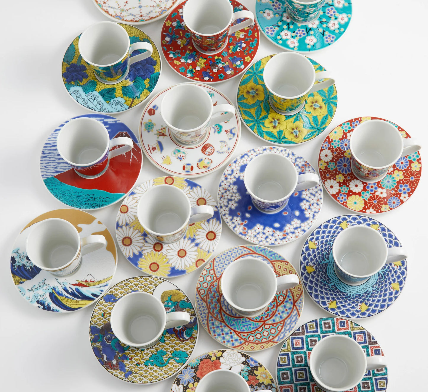 Kutani Yaki(ware) Tea Coffee Mug Cup and Saucer Set - Cherry Blossom -