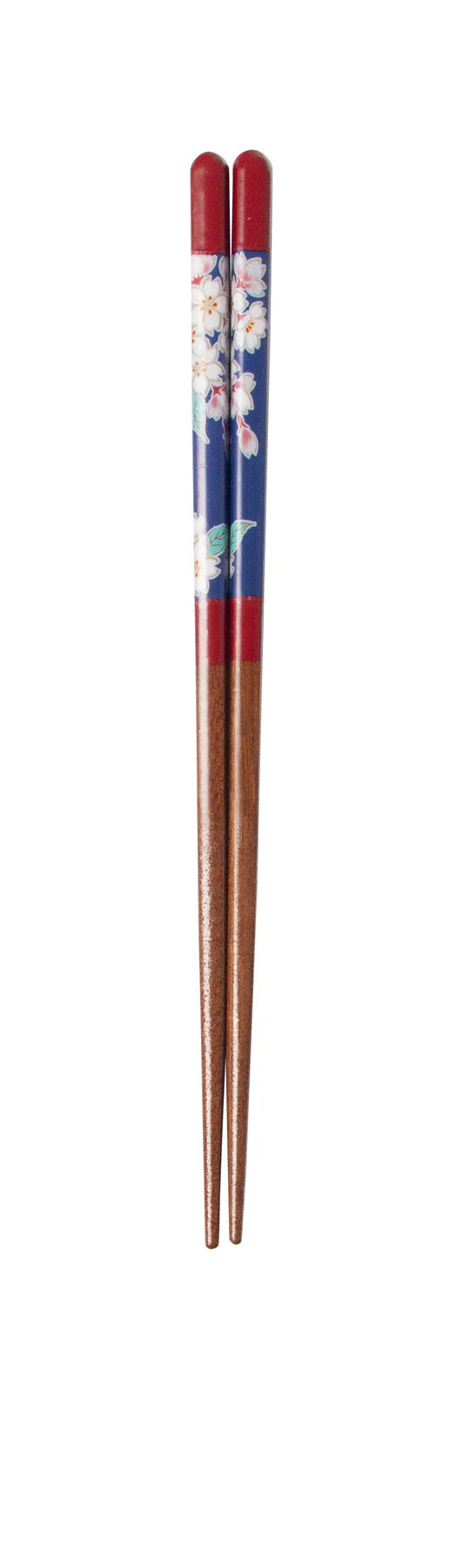 Kutani Yaki(ware) × Wakasa-nuri(Wakasa Lacquerware) Chopsticks 21cm - Cherry Blossom / Red -
