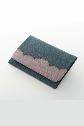 Kyo-Yuzen Business Card Holder / Card Case - Auspicious Cloud / Purple -, Made in Kyoto, Japan