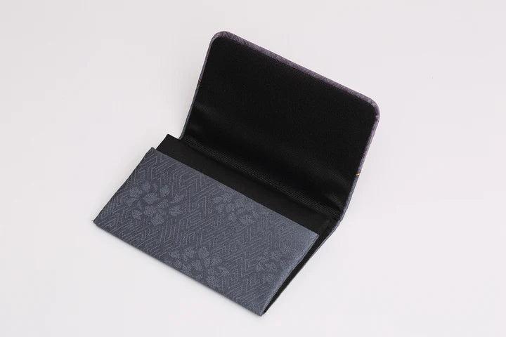 Kyo-Yuzen Business Card Holder / Card Case - Auspicious Cloud / Purple -, Made in Kyoto, Japan