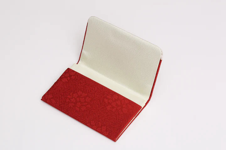 Kyo-Yuzen Business Card Holder / Card Case - Cherry Blossom / Dark Red -, Made in Kyoto, Japan