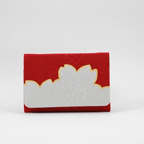 Kyo-Yuzen Business Card Holder / Card Case - Cherry Blossom / Dark Red -, Made in Kyoto, Japan