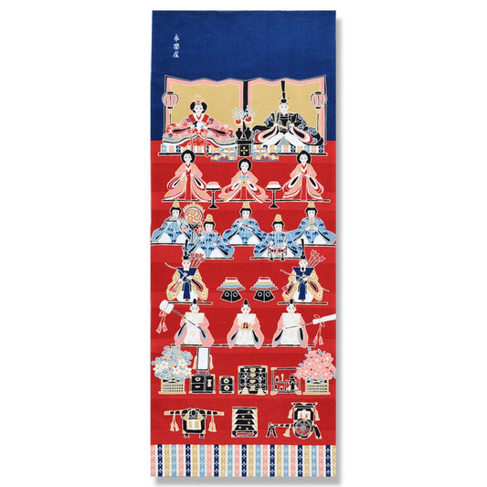 Kyo-Yuzen Dyeing Tenugui Towel (Japanese Hand Towel) - Hinamatsuri (Doll's Festival) -, Made in Kyoto, Japan