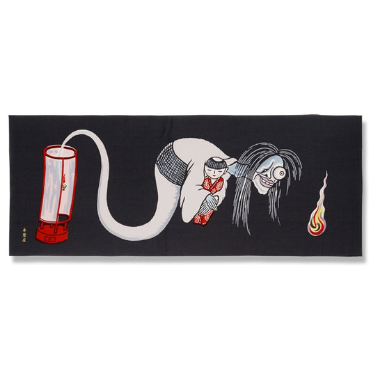 Kyo-Yuzen Dyeing Tenugui Towel (Japanese Hand Towel) - Yurei (Japanese Ghost) -, Made in Kyoto, Japan
