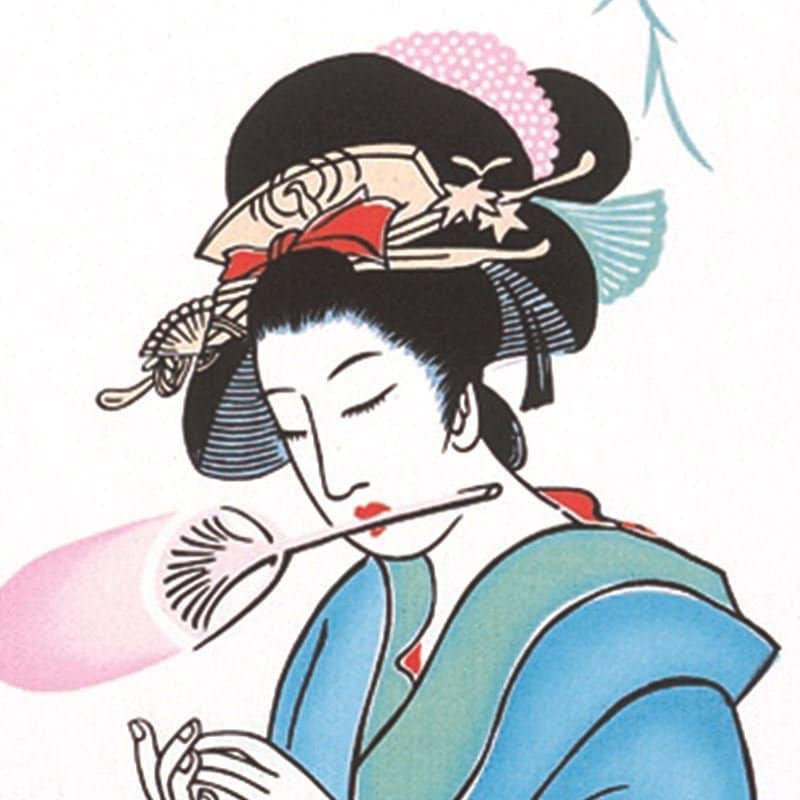 Kyo-Yuzen Dyeing Tenugui Towel (Japanese Hand Towel) - Enjoying the Evening Breeze -, Made in Kyoto, Japan
