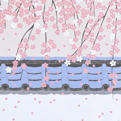 Kyo-Yuzen Dyeing Tenugui Towel (Japanese Hand Towel) - Cherry Blossom -, Made in Kyoto, Japan