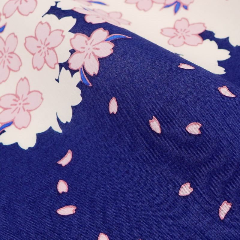 Kyo-Yuzen Dyeing Tenugui Towel (Japanese Hand Towel) - Cherry Blossom and River -, Made in Kyoto, Japan