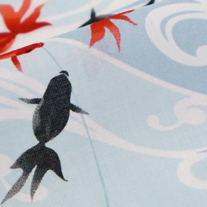 Kyo-Yuzen Dyeing Tenugui Towel (Japanese Hand Towel) - Goldfish / Blue -, Made in Kyoto, Japan