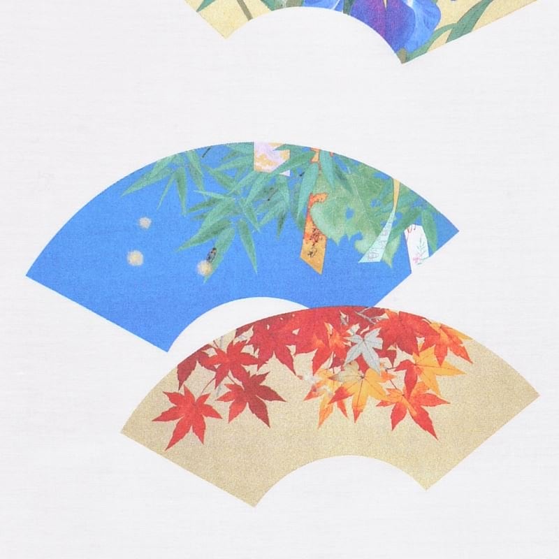 Kyo-Yuzen Dyeing Tenugui Towel (Japanese Hand Towel) - Japanese Fan -, Made in Kyoto, Japan