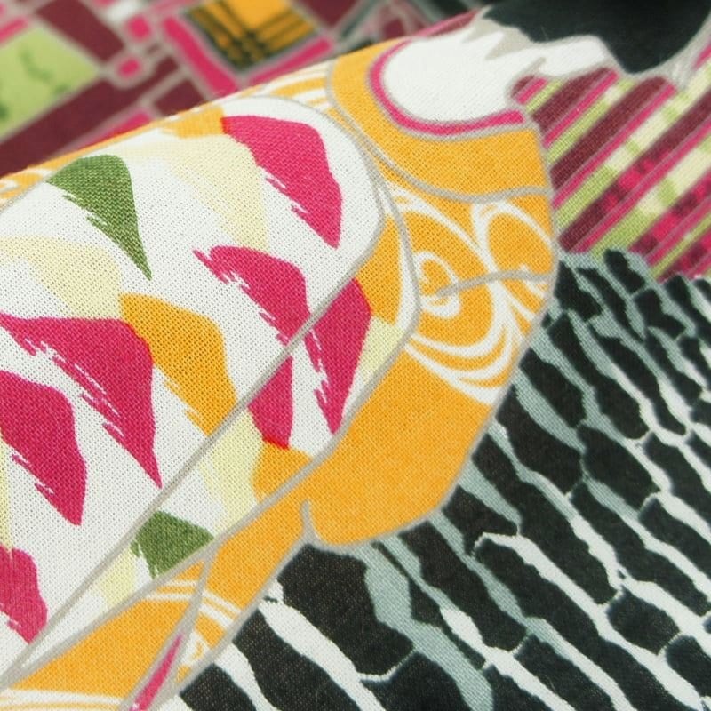 Kyo-Yuzen Dyeing Tenugui Towel (Japanese Hand Towel) - Japanese Maiko and Lantern -, Made in Kyoto, Japan