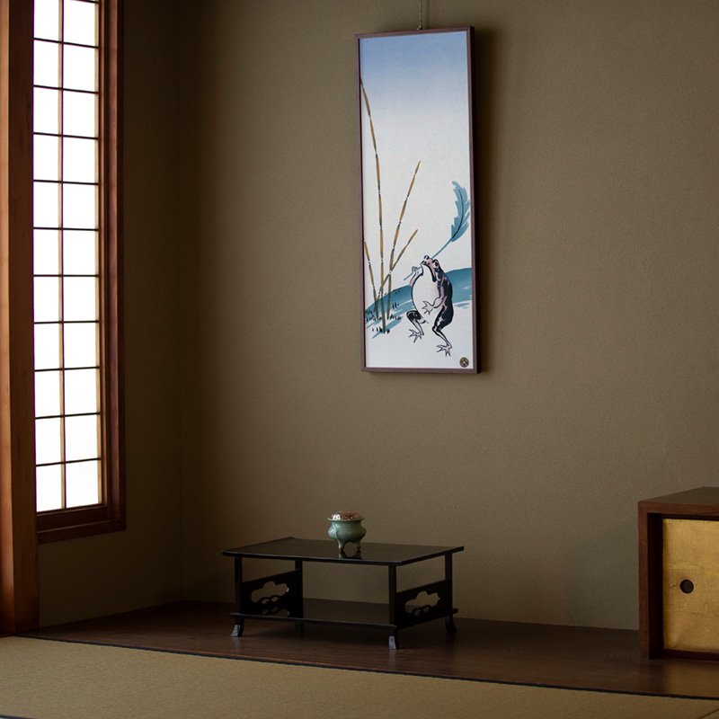 Kyo-Yuzen Dyeing Tenugui Towel (Japanese Hand Towel) - Frog -, Made in Kyoto, Japan