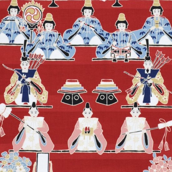 Kyo-Yuzen Dyeing Tenugui Towel (Japanese Hand Towel) - Hinamatsuri (Doll's Festival) -, Made in Kyoto, Japan