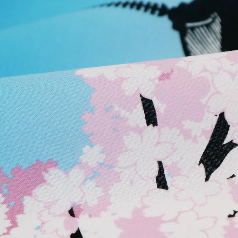 Kyo-Yuzen Dyeing Tenugui Towel (Japanese Hand Towel) - Cherry Blossom and Five-storied Pagoda -, Made in Kyoto, Japan