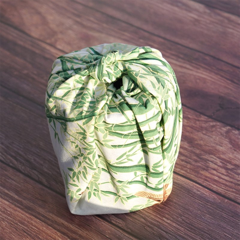 Kyo-Yuzen Dyeing Tenugui Towel (Japanese Hand Towel) - Sparrow and Bamboo Grove -, Made in Kyoto, Japan