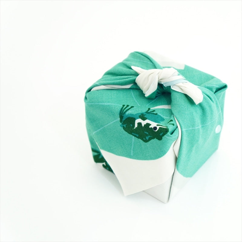 Kyo-Yuzen Dyeing Tenugui Towel (Japanese Hand Towel) - Frog and Water Lily -, Made in Kyoto, Japan