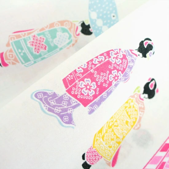 Kyo-Yuzen Dyeing Tenugui Towel (Japanese Hand Towel) - Japanese Maiko - , Made in Kyoto, Japan