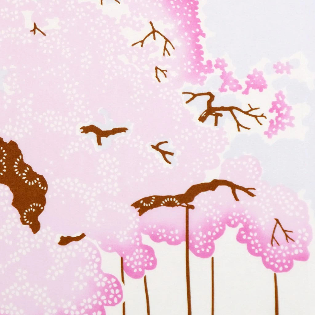 Kyo-Yuzen Dyeing Tenugui Towel (Japanese Hand Towel) - Kyoto Maruyama Park Weeping Cherry Blossom -, Made in Kyoto, Japan