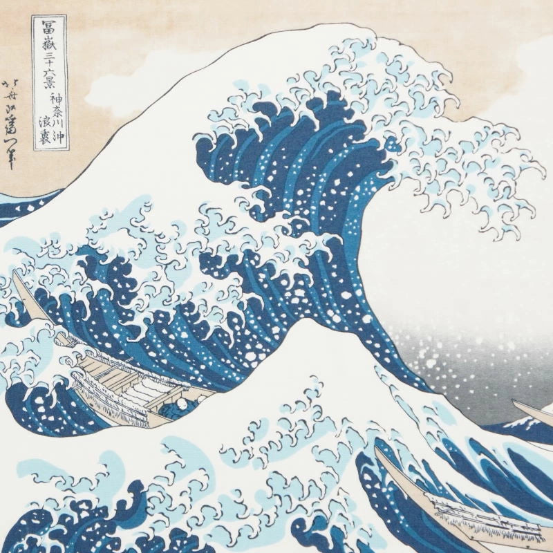 Kyo-Yuzen Dyeing Tenugui Towel (Japanese Hand Towel) - The Great Wave off Kanagawa -, Made in Kyoto, Japan