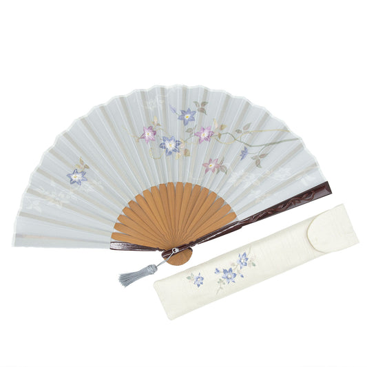 Kyo-sensu (Japanese folding fan) for Women - Clematis - , Made in Kyoto , Japan, Kyoto sensu