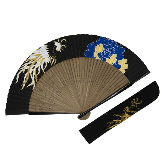 Kyo-sensu (Japanese folding fan) for Men - Phoenix and Peony -, Made in Kyoto, Japan, Kyoto sensu
