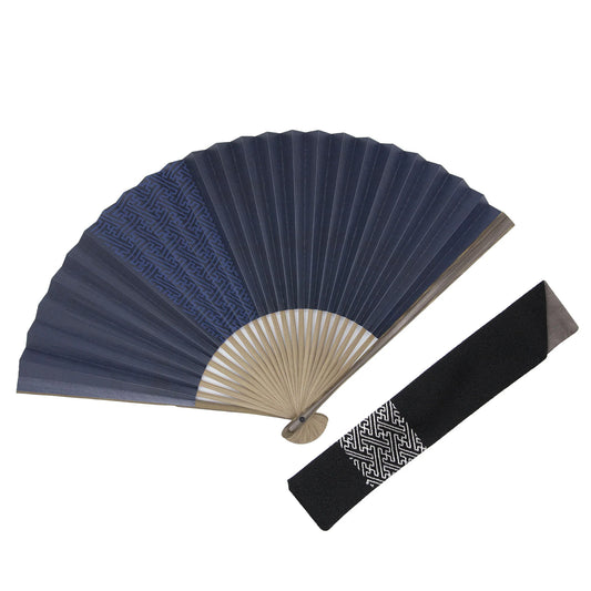 Kyo-sensu (Japanese folding fan) for Men - Kakishibu / Navy Blue - , Made in Kyoto, Japan , Kyoto sensu