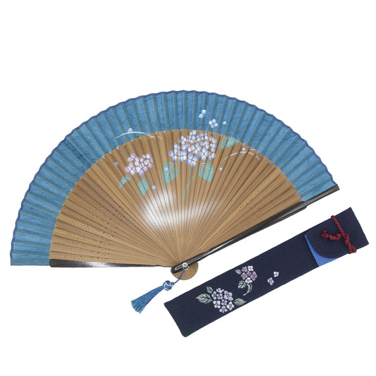 Kyo-sensu (Japanese folding fan) for Women - Hydrangea - , Made in Kyoto, Japan , Kyoto sensu