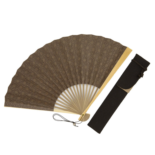Kyo-sensu (Japanese folding fan) for Men - Tosa Washi / Asanoha Pattern (Hemp Leaf Pattern) - , Made in Kyoto, Japan , Kyoto sensu
