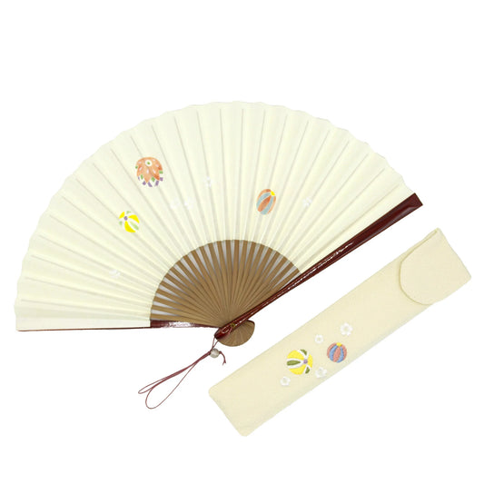 Kyo-sensu (Japanese folding fan) for Women - Japanese Temari Ball - , Made in Kyoto, Japan , Kyoto sensu