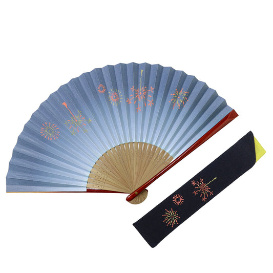 Kyo-sensu (Japanese folding fan) for Women - Fireworks - , Made in Kyoto, Japan , Kyoto sensu