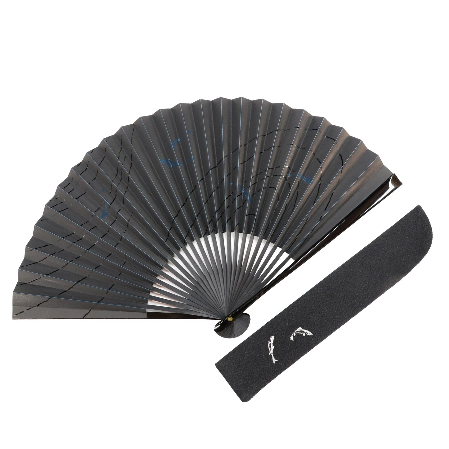 Kyo-sensu (Japanese folding fan) for Men - Urushi Lacquer Painting / Sweetfish - , Made in Kyoto, Japan , Kyoto sensu