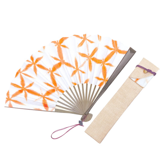 Kyo-sensu (Japanese folding fan) for Women - Shibori / Orange - , Made in Kyoto, Japan , Kyoto sensu