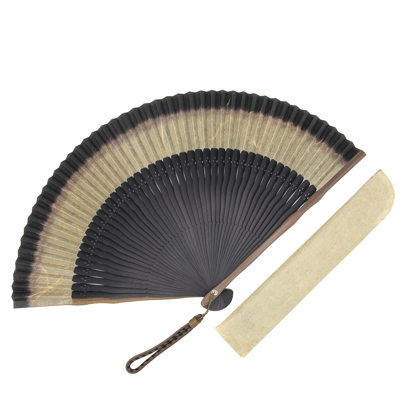 Kyo-sensu (Japanese folding fan) for Men - Kurotani Washi / Gray - , Made in Kyoto, Japan , Kyoto sensu