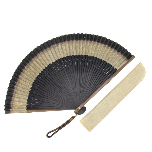 Kyo-sensu (Japanese folding fan) for Men - Kurotani Washi / Gray - , Made in Kyoto, Japan , Kyoto sensu