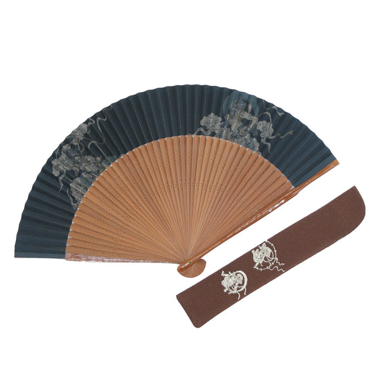 Kyo-sensu (Japanese folding fan) for Men - Fujin & Raijin (Wind God & Thunder God) - , Made in Kyoto, Japan , Kyoto sensu
