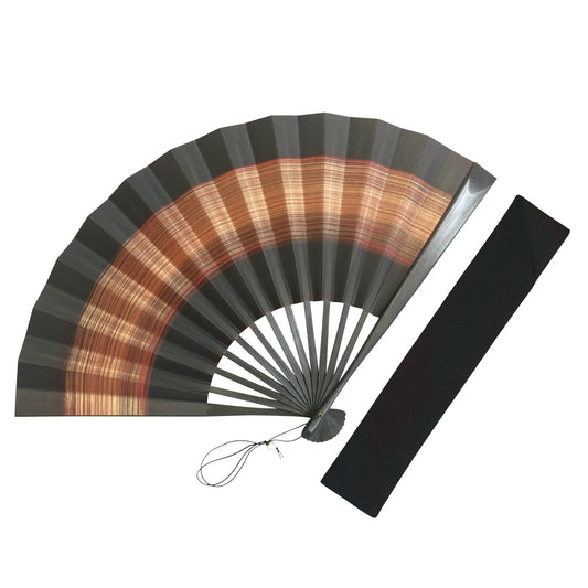 Kyo-sensu (Japanese folding fan) for Men - Brush Finish / Red - , Made in Kyoto, Japan , Kyoto sensu