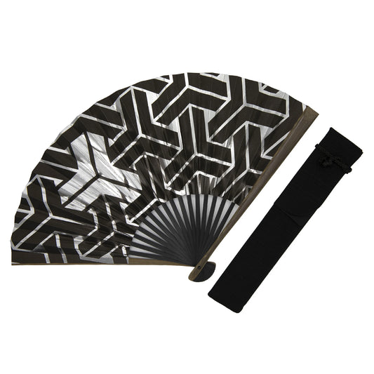 Kyo-sensu (Japanese folding fan) for Men - Foil Stamping / Silver - , Made in Kyoto, Japan , Kyoto sensu